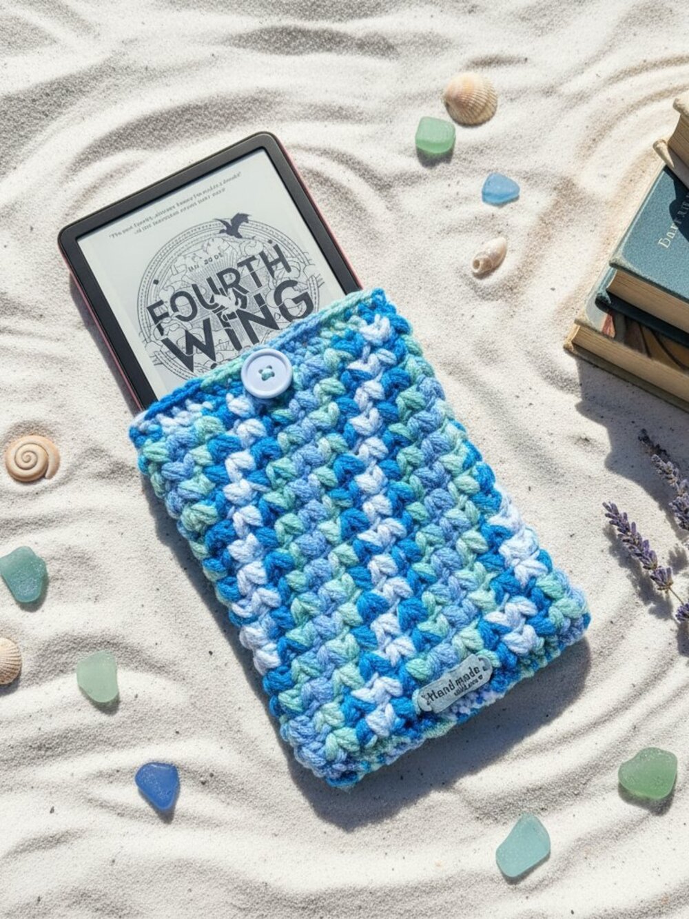 Kindle Paperwhite Sleeve — Blue Lagoon Crochet E-Reader & Paperback Cover